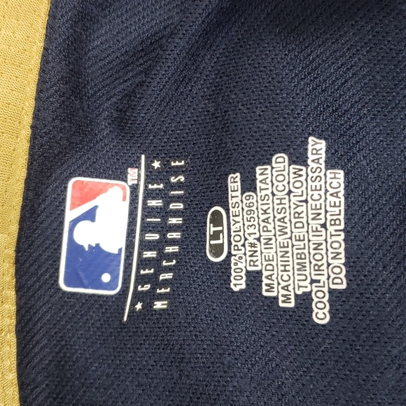 MLB Milwaukee Brewers quarter zip jacket pullover blue gold Size Large Tall - Picture 5 of 5